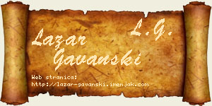 Lazar Gavanski vizit kartica